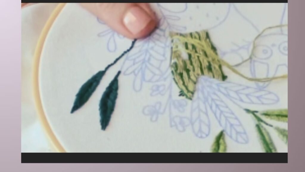 Stitching the cat's face and details