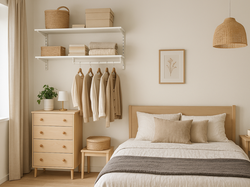 habitación ordenada de un piso pequeño