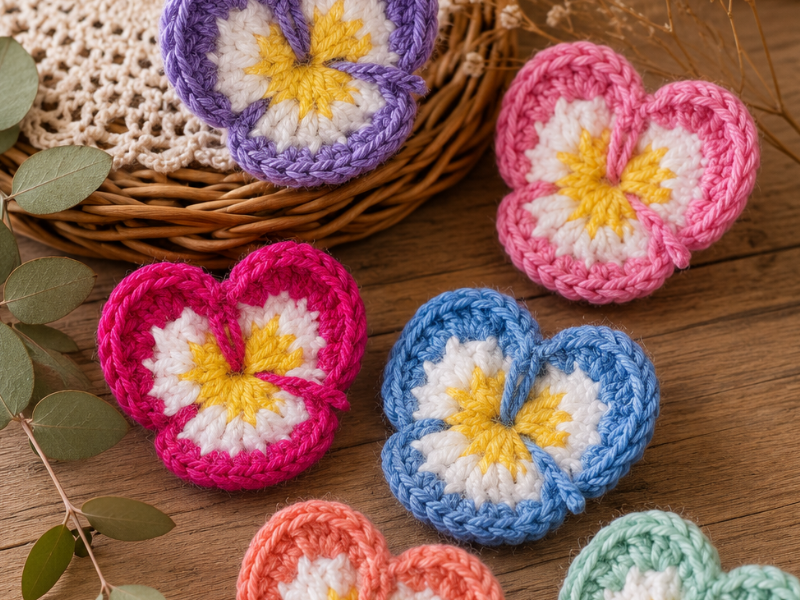 Flor de pensamiento a crochet