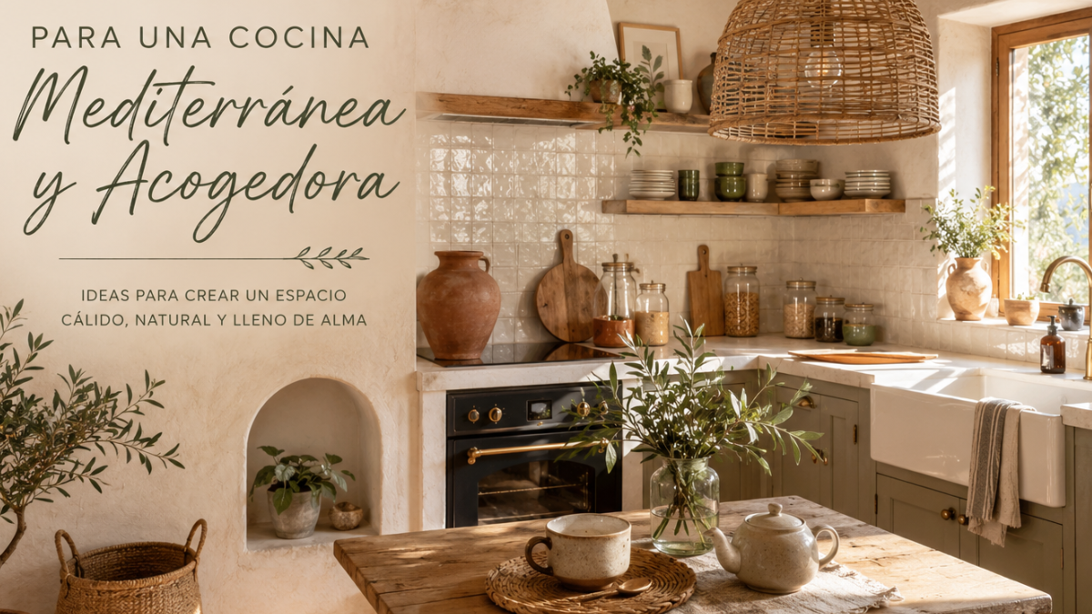 20 ideas para una cocina mediterránea cálida y envolvente.