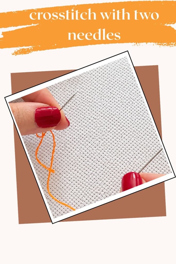 punto de cruz con dos agujas. cross-stitch with two needles w