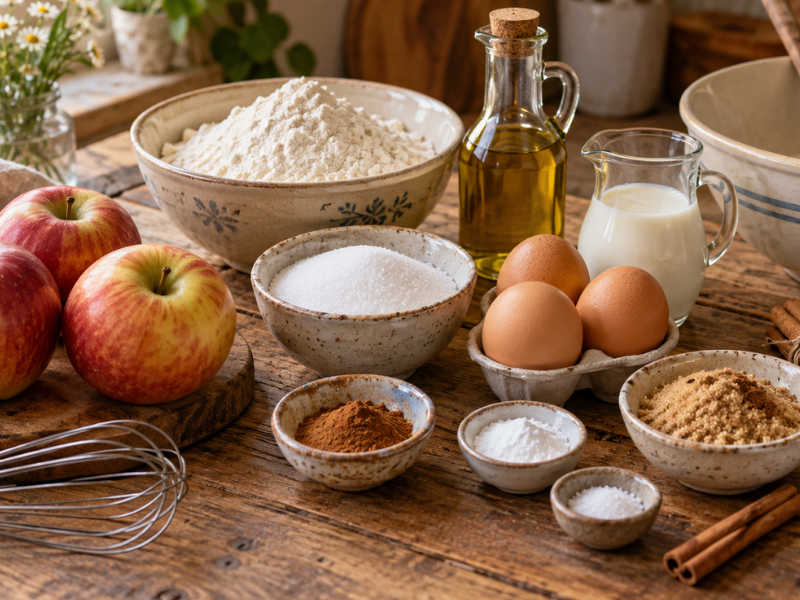 ingredientes bizcocho de manzana